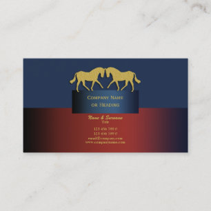 Carte De Visite Affaires de cheval lançant l'or bleu