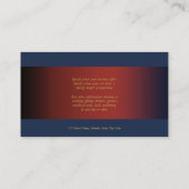 Carte De Visite Affaires de cheval lançant l'or bleu (Dos)