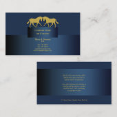 Carte De Visite Affaires de cheval lançant l'or bleu (Devant / Derrière)