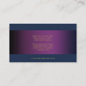 Carte De Visite Affaires de cheval lançant l'or pourpre bleu (Dos)