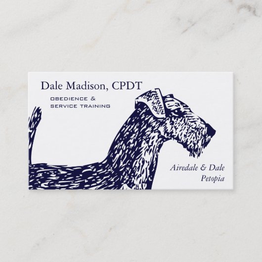 Carte De Visite Affaires de chien d'Airedale (Devant)