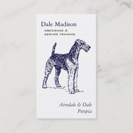 Carte De Visite Affaires de chien d'Airedale (Devant)