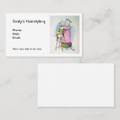 Carte De Visite Affaires de coiffeur : Cheveux mignons de chat de (Devant / Derrière)