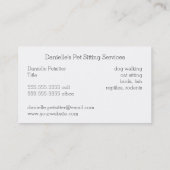 Carte De Visite Affaires de gardes d'enfants d'animal familier (Dos)