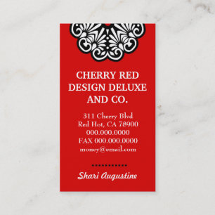 CARTE DE VISITE AFFAIRES DE LUXE DE ROUGE DE CERISE DU GAGNANT