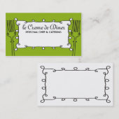 Carte De Visite affaires de restauration décoratives de chef de (Devant / Derrière)