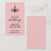 Carte De Visite Affaires d'habillement de lustre (Devant / Derrière)