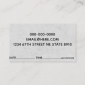 Carte De Visite affaires d'instructeur de guitare (Dos)