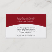 Carte De Visite Affaires équines équestres d'équitation (Dos)