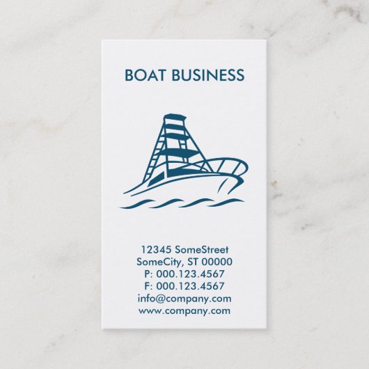 Carte De Visite affaires faites sur commande de bateau (Devant)