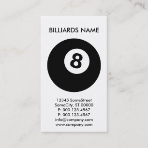 Carte De Visite affaires faites sur commande de BILLARDS