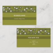 Carte De Visite Affaires florales de motif (Devant / Derrière)