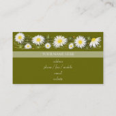 Carte De Visite Affaires foncées d'arrière - plan de marguerites (Dos)