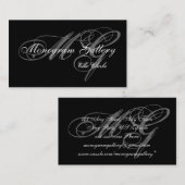 Carte De Visite Affaires grises noires simples de mariage de (Devant / Derrière)