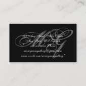 Carte De Visite Affaires grises noires simples de mariage de (Dos)