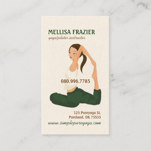 Carte De Visite Affaires/instructeur de méditation de Pilates de (Devant)