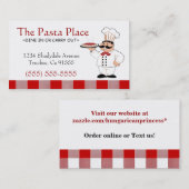 Carte De Visite Affaires italiennes de pizza du restaurant | (Devant / Derrière)