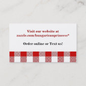 Carte De Visite Affaires italiennes de pizza du restaurant | (Dos)