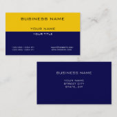 Carte De Visite Affaires jaunes professionnelles modernes de bleu (Devant / Derrière)