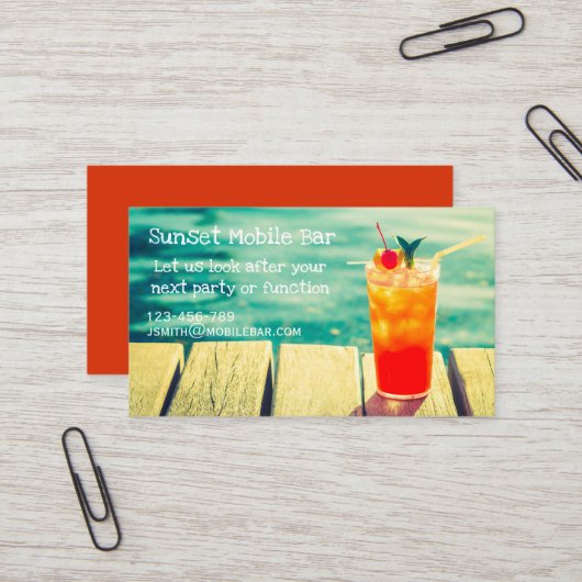 Carte De Visite Affaires mobiles de barre ou de barman (Devant/Arrière en situation)