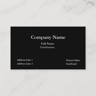 Carte De Visite Affaires noires carte-simples