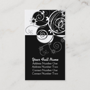 Carte De Visite Affaires noires et blanches