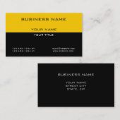 Carte De Visite Affaires noires jaunes professionnelles simples (Devant / Derrière)