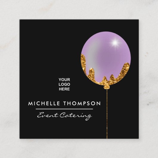 Carte de visite Affaires Or et Violet (Devant)
