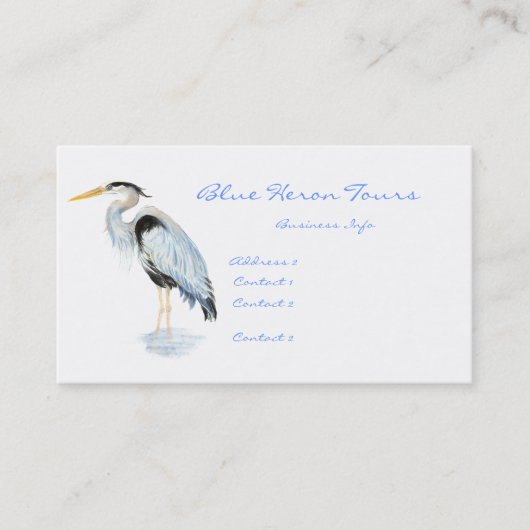 Carte De Visite Affaires personnalisées Great Blue Heron Bird (Devant)