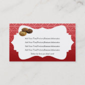 Carte De Visite Affaires rouges de desserts de damassé de velours (Dos)