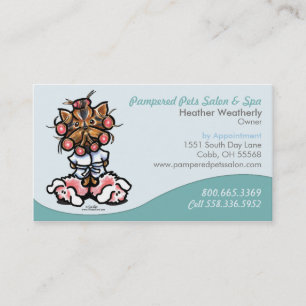 Carte De Visite Affaires Seafoam de spa d'animal familier de