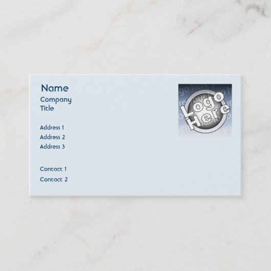Carte De Visite Affaires simples bleues (Devant)