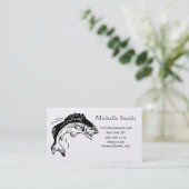 Carte De Visite Affaires simples de pêche de platine d'argent de (Debout devant)