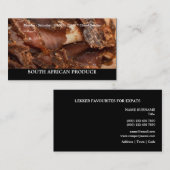 Carte De Visite Affaires sud-africaines de jerkey de biltong (Devant / Derrière)