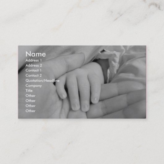 Carte de visite affectueux de Childcare de mains (Devant)