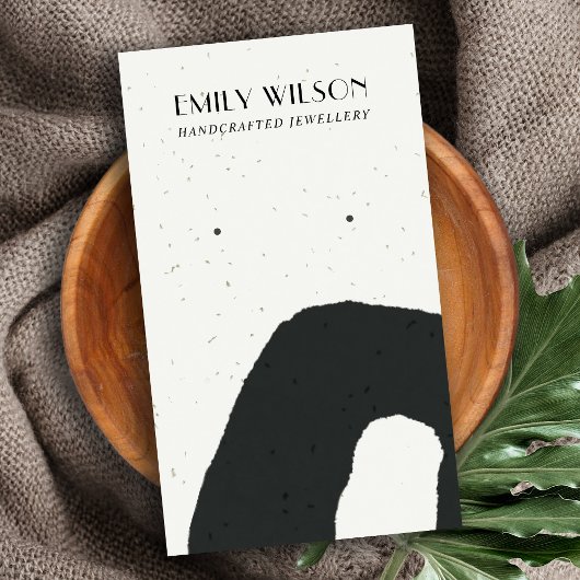 CARTE DE VISITE AFFICHAGE ABSTRAIT CÉRAMIQUE NOIR BLANC ÉQUIPÉ