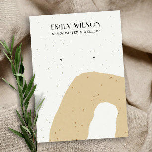 CARTE DE VISITE AFFICHAGE ABSTRAIT D'ÉTIQUETAGE EN OCRE JAUNE EN C