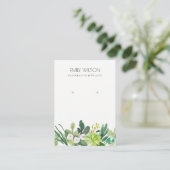 Carte De Visite AFFICHAGE cool GREEN FOLIAGE SUCCULENT PEONY EARRI (Debout devant)