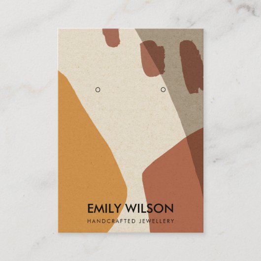 CARTE DE VISITE AFFICHAGE D'ART TERRACOTTA ABSTRAIT MODERNE (Devant)