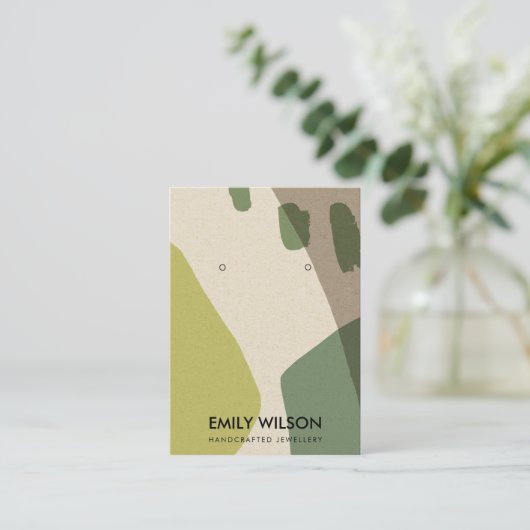 CARTE DE VISITE AFFICHAGE D'ART VERT LIME ABSTRAIT MODERNE (Debout devant)