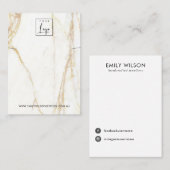 CARTE DE VISITE AFFICHAGE DE BRACELET EN MARBRE D'OR CALACATTA (Devant / Derrière)