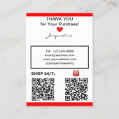 Carte De Visite Affichage de codes QR pour des boucles d'oreilles (Dos)