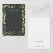 CARTE DE VISITE AFFICHAGE DE LA LACE DE COCHETTE EN VERT NOIR (Devant / Derrière)