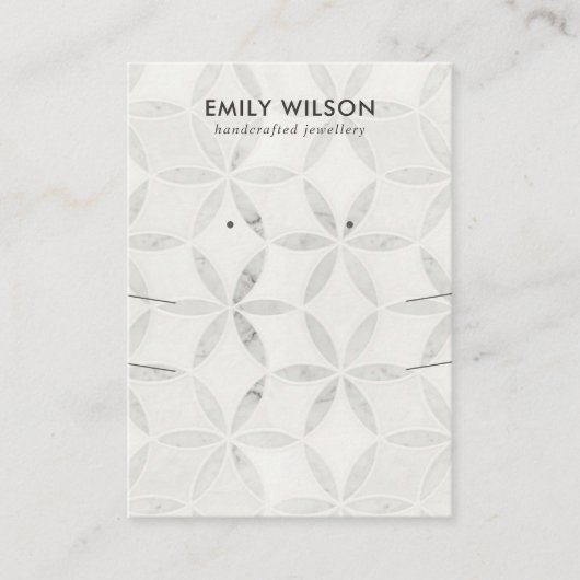 CARTE DE VISITE AFFICHAGE DE L'ÉCRAN FLORAL BLANC LONG DE LA COUCH (Devant)