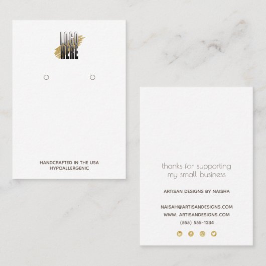 Carte De Visite Affichage de l'oreille Ajouter logo Social Media B (Devant / Derrière)