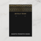 Carte De Visite Affichage de l'oreille Bordure or bohème (Devant)