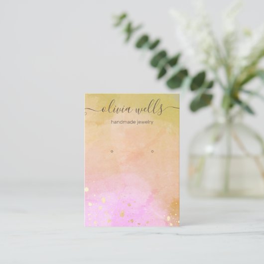 Carte De Visite Affichage de l'oreille du script d'aquarelle artis (Debout devant)