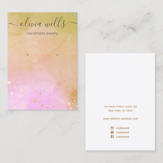 Carte De Visite Affichage de l'oreille du script d'aquarelle artis (Devant / Derrière)