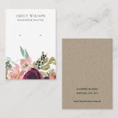 CARTE DE VISITE AFFICHAGE DE L'OREILLE FLORALE ROSE D'OR BROUGE (Devant / Derrière)