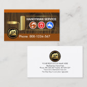 Carte De Visite Affichage des outils de main en bois de bois (Devant / Derrière)